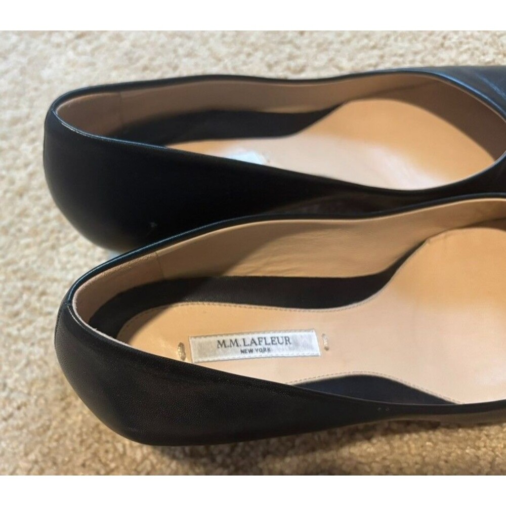 M.M.LaFleur Leather Kitten Heel Pumps Black Pointed Toe Women's US 8.5 - Picture 8 of 8